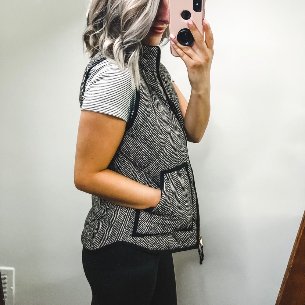 J. Crew Herringbone Puffer Vest XXS - Picture 3 of 8